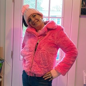Hot pink juicy couture fake fur jacket